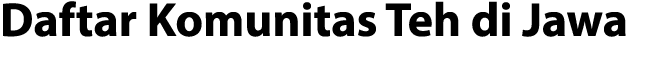 Daftar Komunitas Teh di Jawa