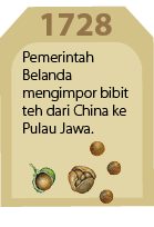 1728,Pemerintah Belanda mengimpor bibit teh dari China ke Pulau Jawa